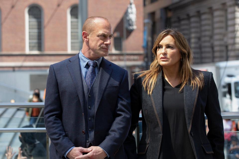 After years apart, Elliot Stabler (Christopher Meloni), left, and Olivia Benson (Mariska Hargitay), who formed one of TV's all-time cop partnerships, crossed paths again in NBC's "Law & Order: Special Victims Unit" and "Law & Order: Organized Crime."