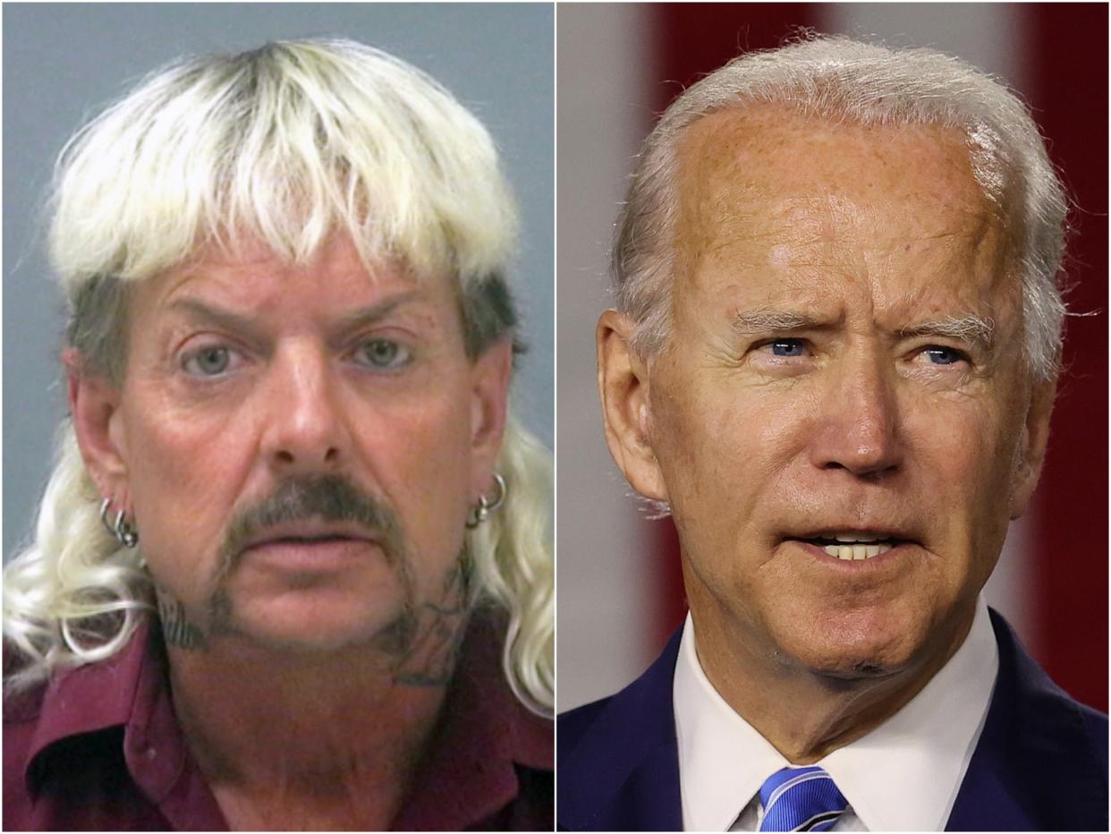 <p>Joe Exotic is reportedly already hopeful that Joe Biden will pardon him</p> (Netflix / Getty Images)