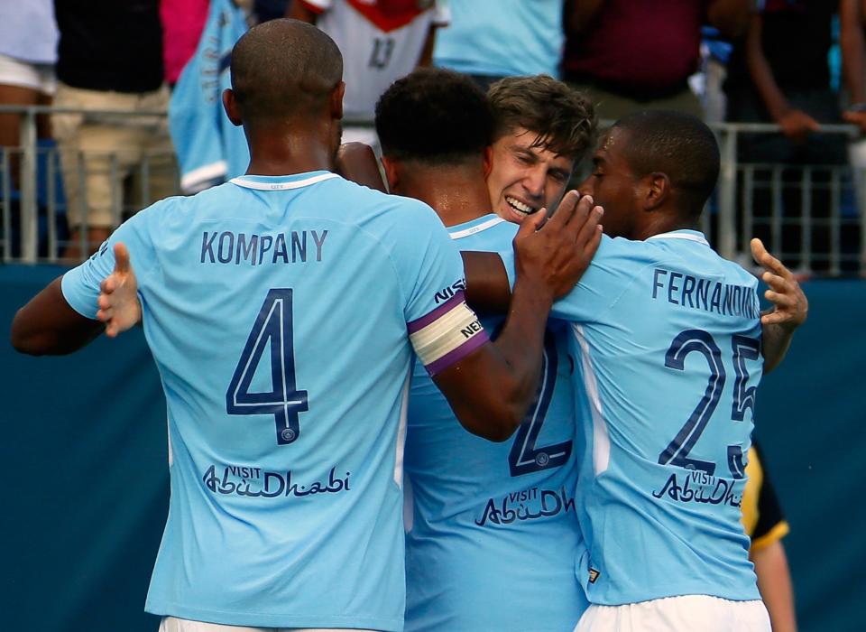 Manchester City celebrate their victory