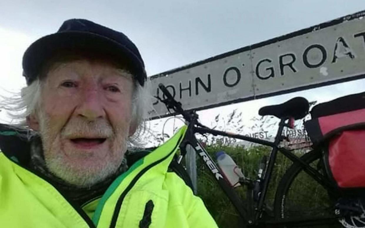Laurence Brophy on his 2019 cycle from Land's End to John O'Groats - SWNS