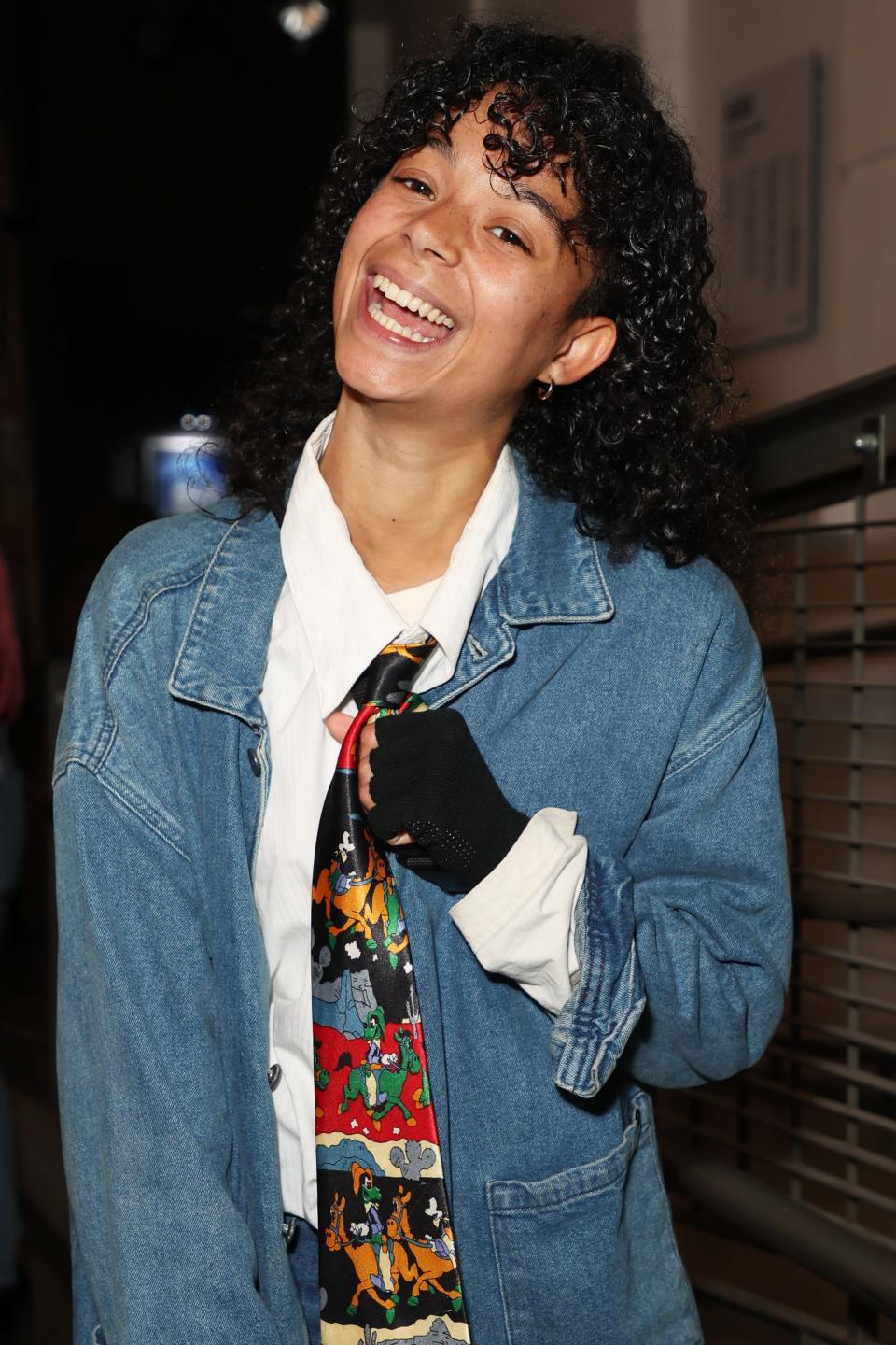 Phoebe Campbell in a denim outfit at the press night after party for 