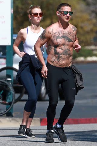 BACKGRID Shia LaBeouf on a run with his ex wife Mia Goth in 2020