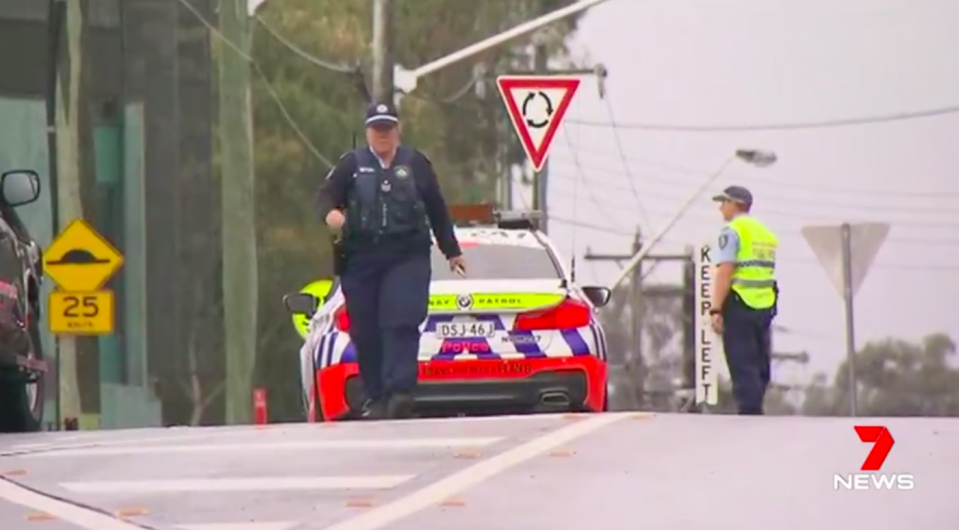 Police surround the emergency department of Nepean Hospital in western Sydney after a man was shot. Source: 7 News