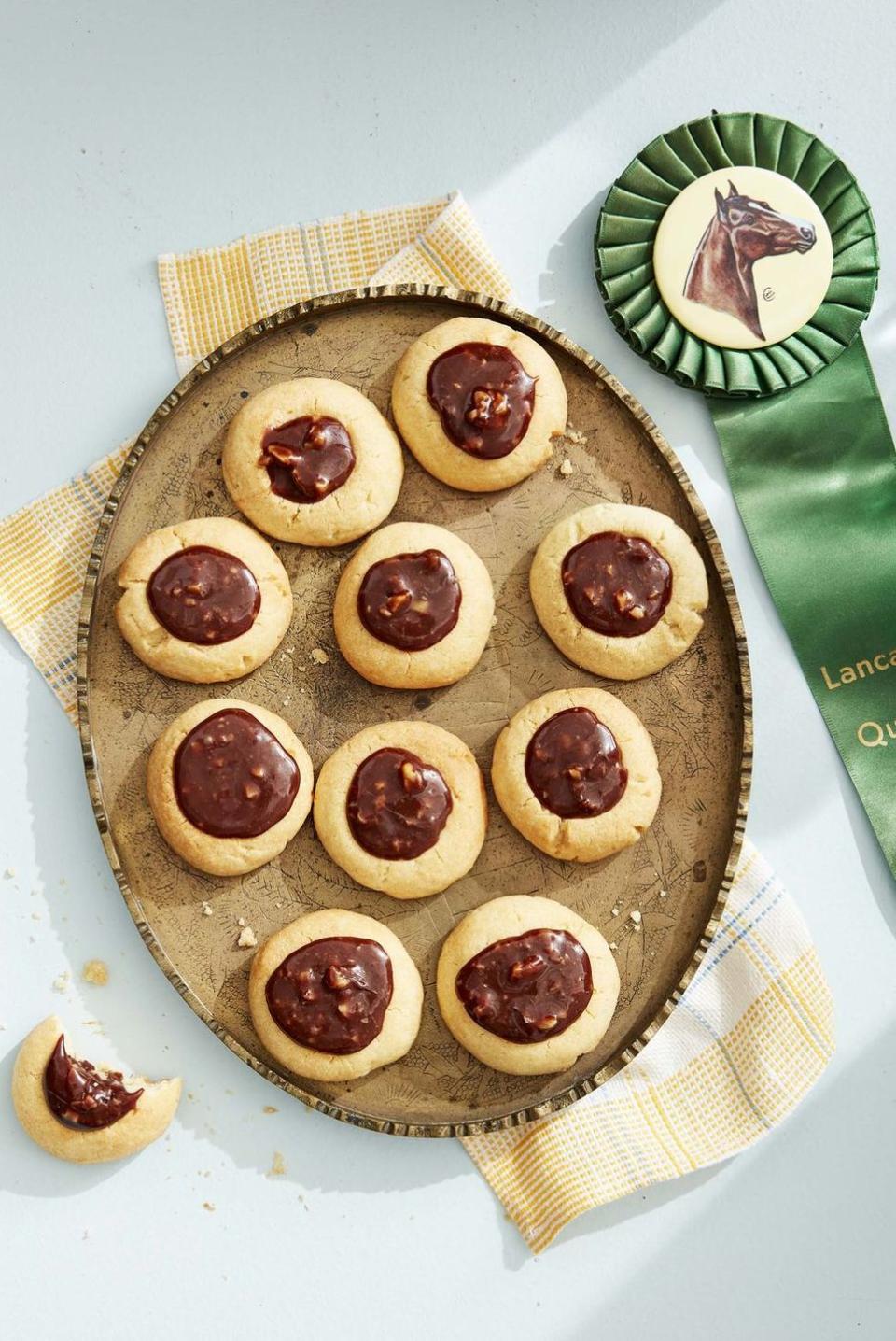 Caramel-Chocolate-Walnut Thumbprint Cookies