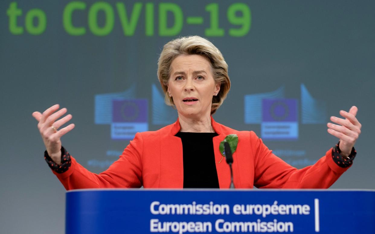 Press Conference By President von der Leyen, Commissioner Breton And Commissioner Reynders On The Commissions Response To SARS-CoV-2 - Thierry Monasse /Getty 