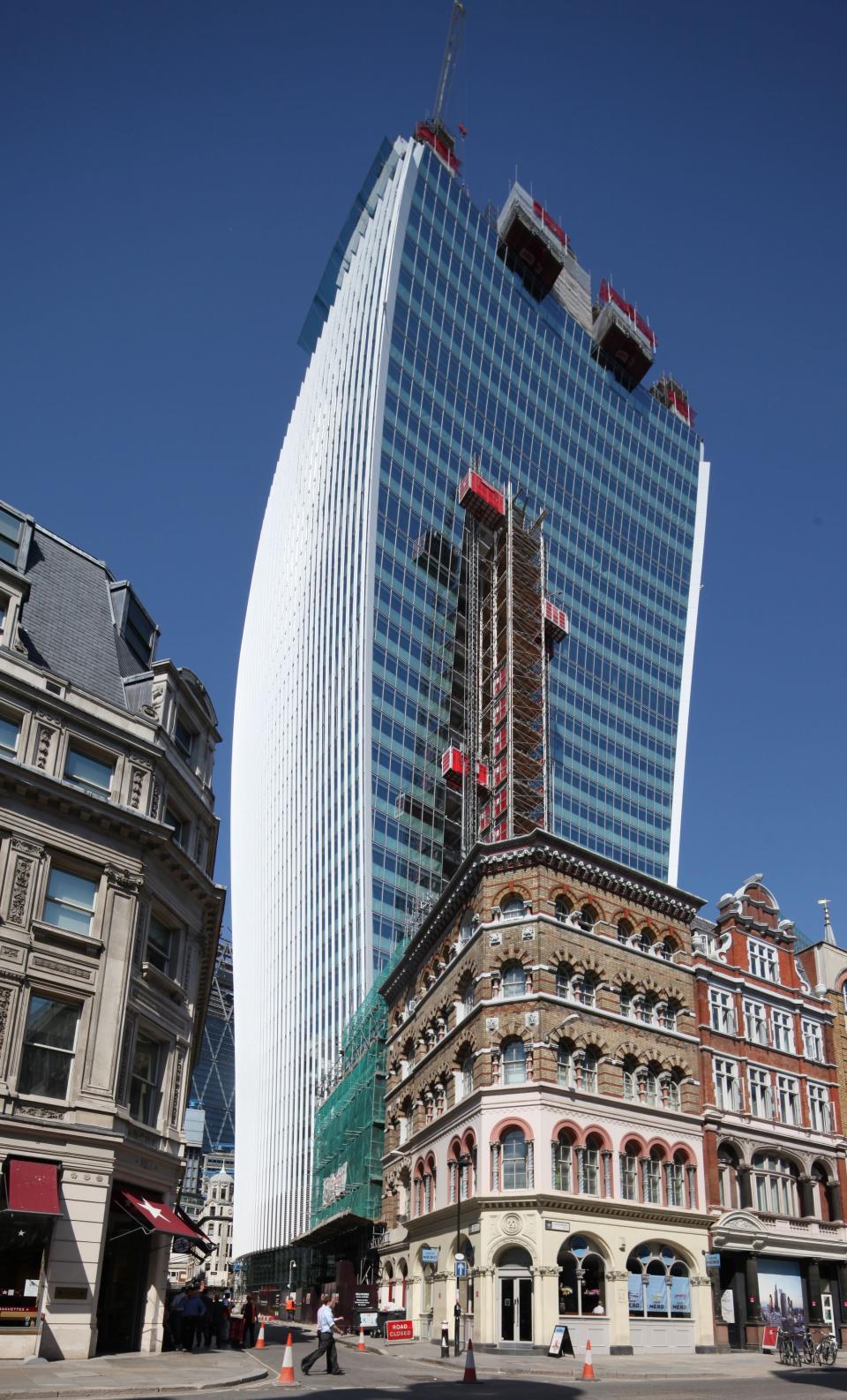 A general view of 20 Fenchurch Street in London, which has been nicknamed the Walkie-Talkie because of its distinctive shape.