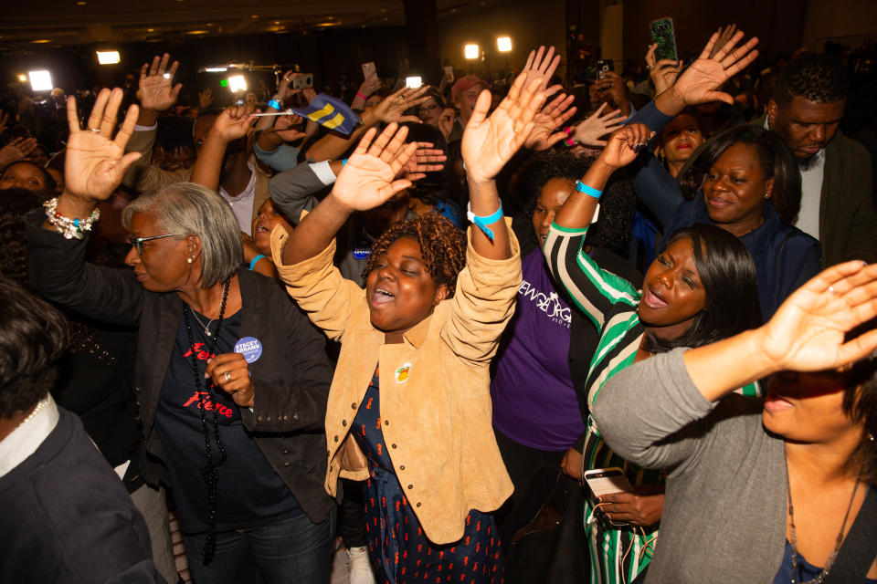 Supporters of Stacey Abrams