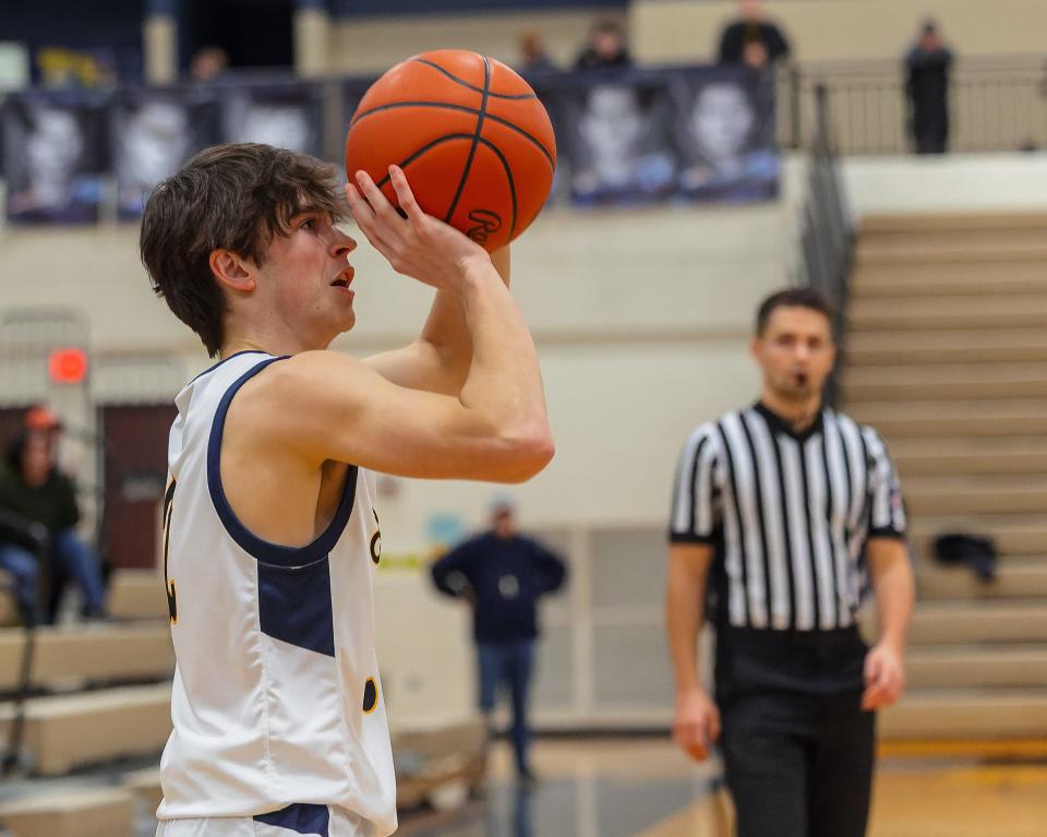 Hartland's Colin Baroni scored eight points off the bench during a 42-39 loss to Northville Tuesday, Jan. 16, 2024.