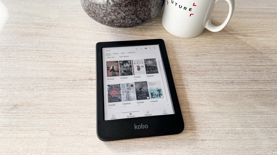 Home screen on the Kobo Clara Colour