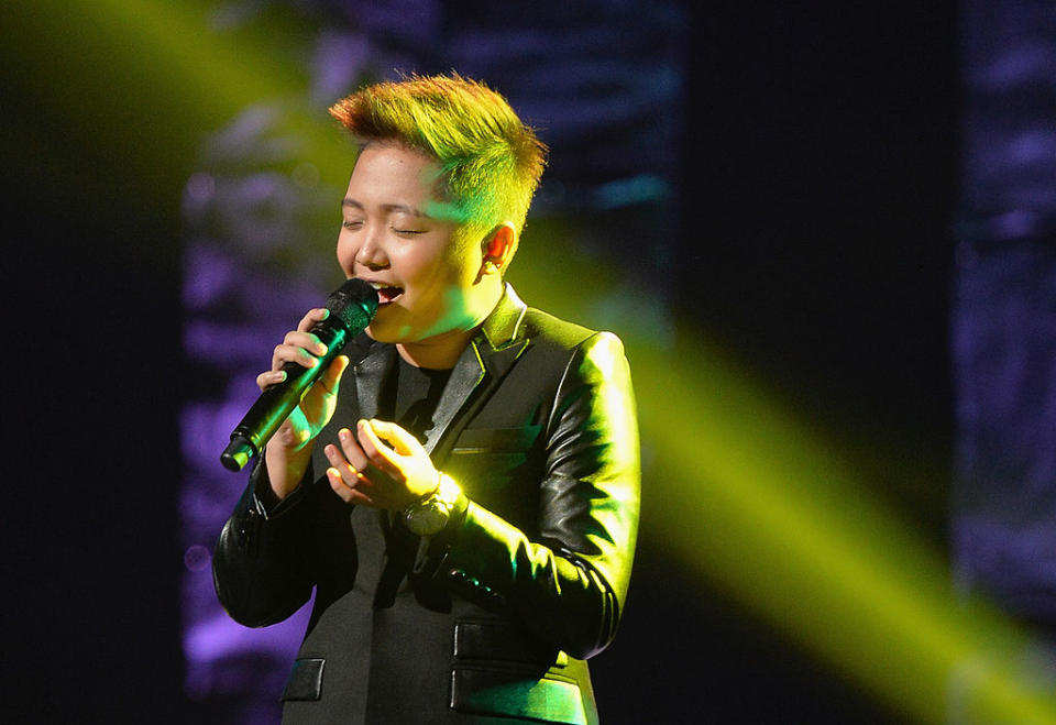 Singer Charice performs during the Pinoy Relief Benefit concert at Madison Square Garden o