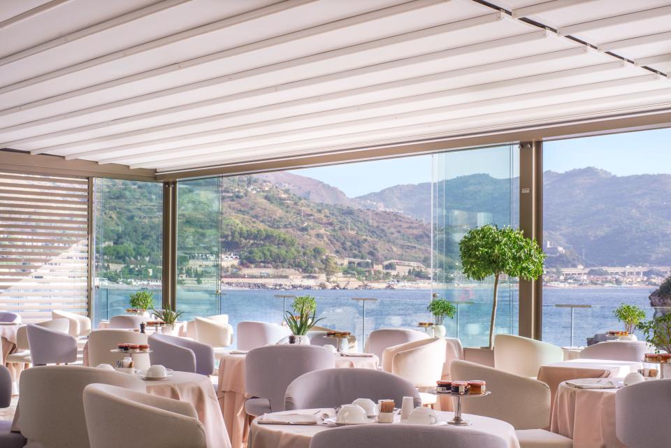 A dining area at Atlantis Bay Hotel.