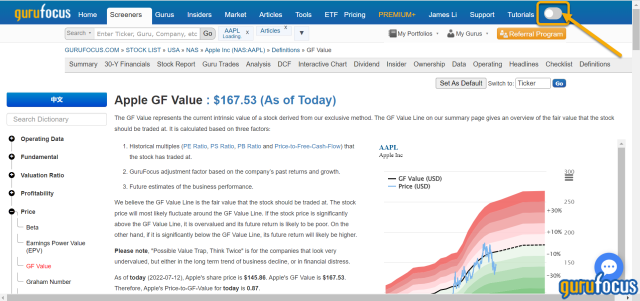 Yahoo Finance Dark Mode