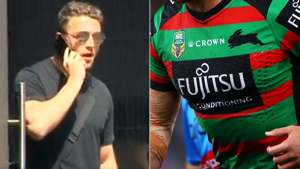 Sam Burgess (left) reportedly had his phone used in the scandal. Source: Seven/Getty