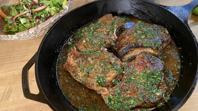 Pork Chops With Maple, Mustard & Capers