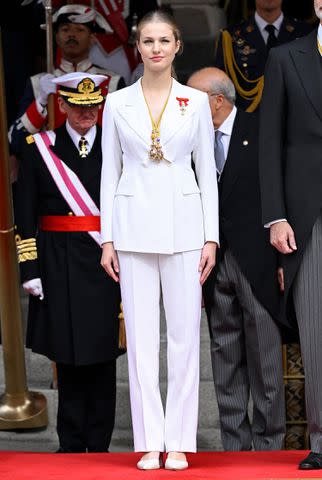 <p>Carlos Alvarez/Getty Images</p> Princess Leonor on her 18th birthday in Madrid, Spain.