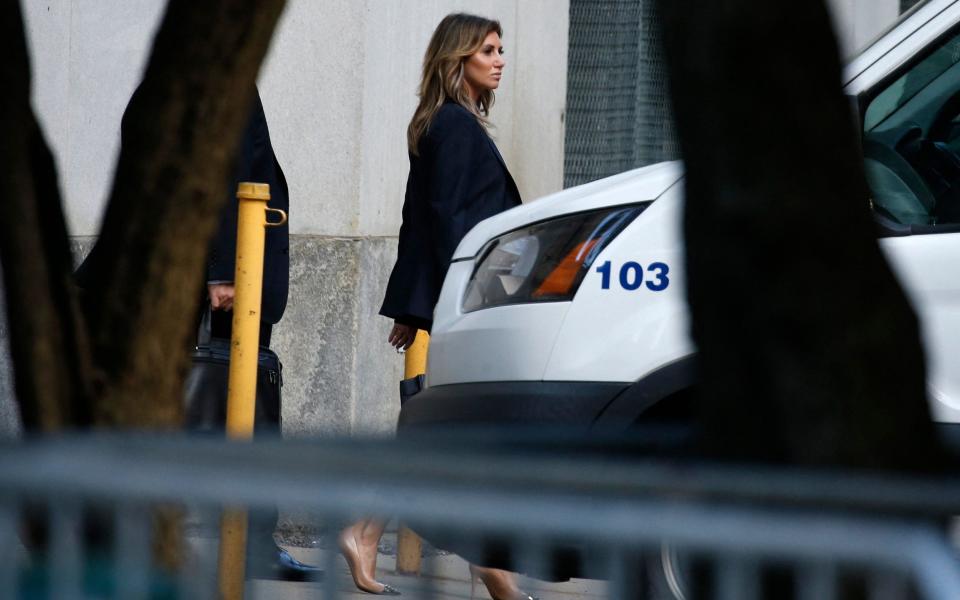 Alina Habba departs following the first day of Trump's civil fraud trial
