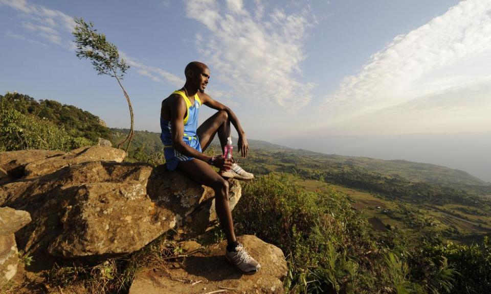 Mo Farah at a training camp in Kenya in 2010