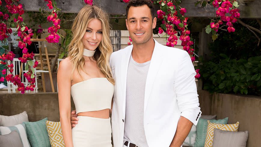 Jennifer Hawkins and Jake Wall at the launch of their new tequila. Source: Ben Symons