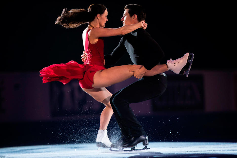 <p>After returning to action in late 2016, the Olympic champion ice dancers dominated in 2017, capped by a world-record score at the Skate Canada International in Regina. (Photo credit: GEOFF ROBINS/AFP/Getty Images) </p>