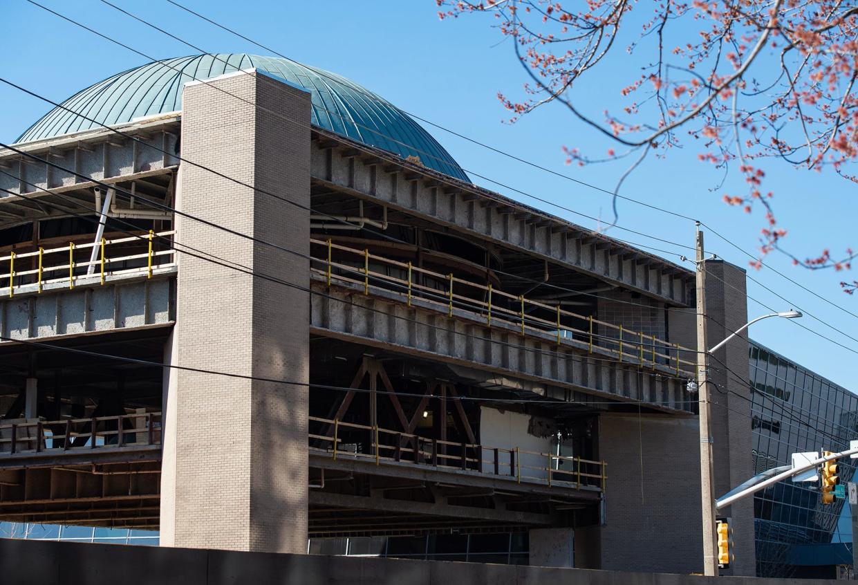 The Russell C. Davis Planetarium in Jackson is under construction, seen on Friday, Feb. 2, 2024. They expect to reopen the planetarium in July 2025.