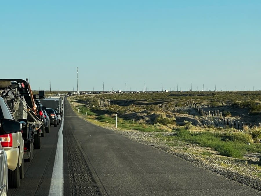 Police investigate a wrong-way, rollover crash on U.S. 95 near Lee Canyon Road on May 31, 2024. (KLAS)