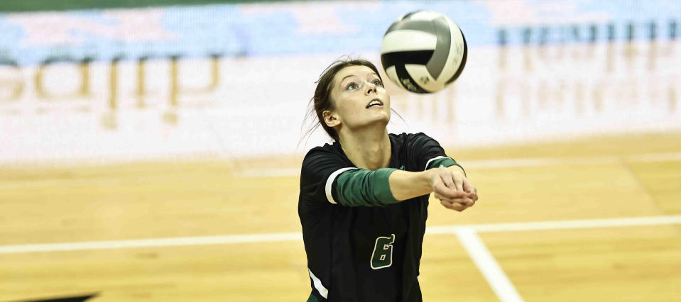 Badin's Grace Glover advances the ball during the state semifinal against Gilmore Academy Friday, Nov. 11, 2022.