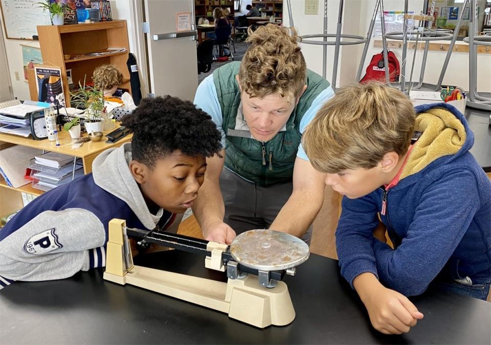Mercy Montessori students dabble in science.