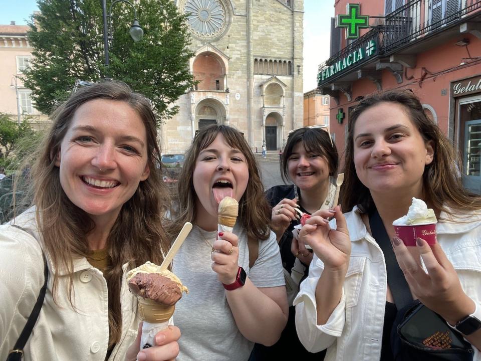 A gelato stop the group made in Piacenza.