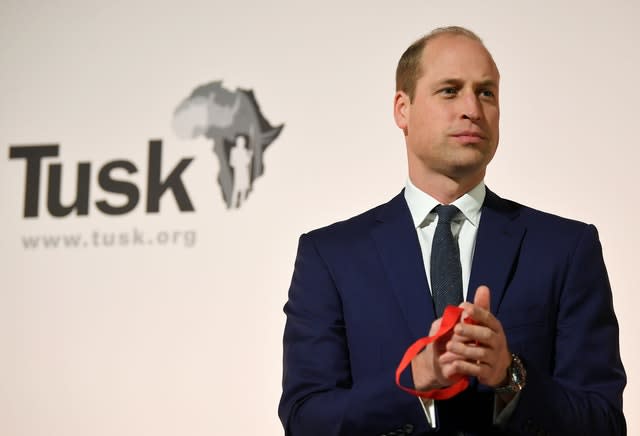 William has praised the nominees and winners of this year's Tusk Conservation Awards. Toby Melville/PA Wire