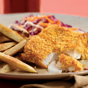 Friday: Oven-Fried Fish & Chips (recipe below)