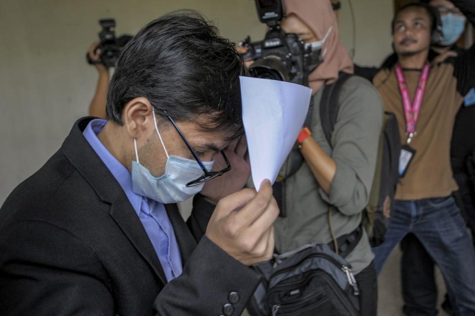 Education Malaysia Global Services deputy chief executive Wafiy Abd Aziz is pictured at the Kuala Lumpur court September 18, 2020. — Picture by Shafwan Zaidon