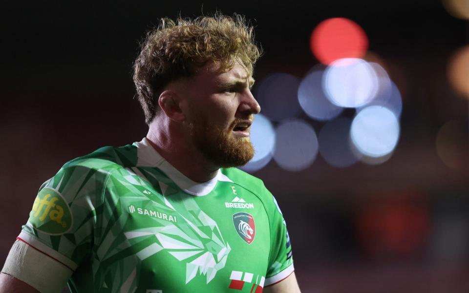 Leicester Tigers's Ollie Chessum during a Gallagher Premiership Rugby match between Leicester Tigers and Gloucester Rugby