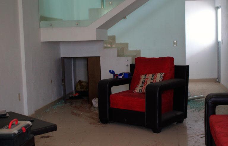 Inside the house where gunmen attacked police in Ocotlan, Jalisco state