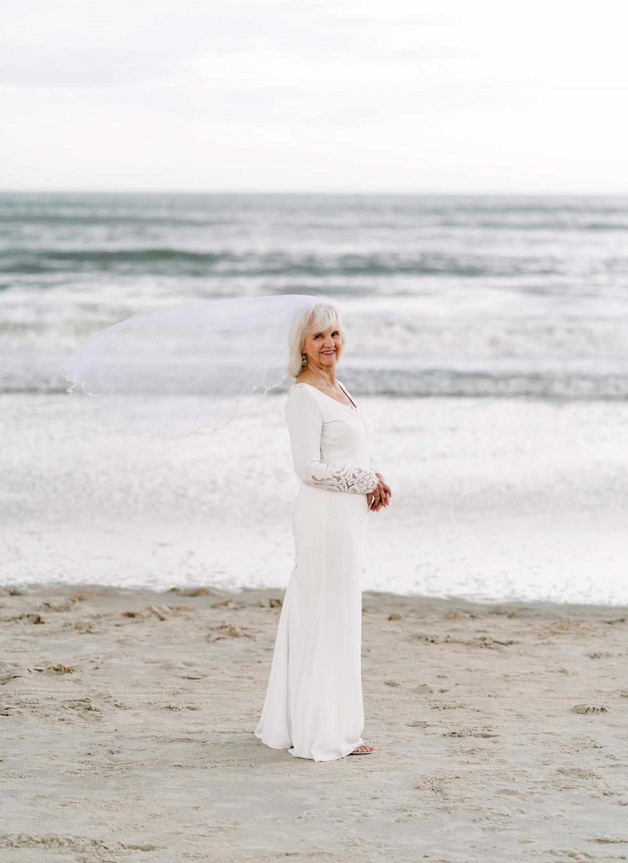 Hall wanted a wedding dress and a veil for the ceremony.  (Courtesy Maddy Godt Photography)