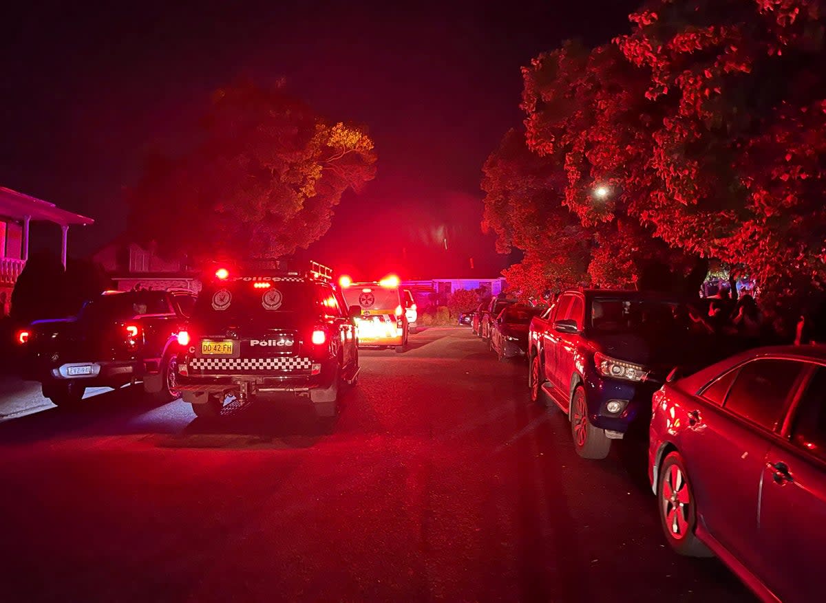 Emergency services vehicles respond following the church stabbing (Reuters)