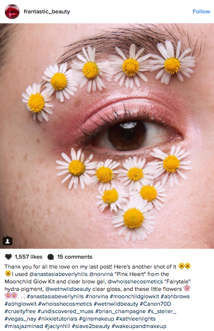 Makeup artists have been gluing fresh and dried flower to their faces for the latest floral eye makeup trend blowing up Instagram.