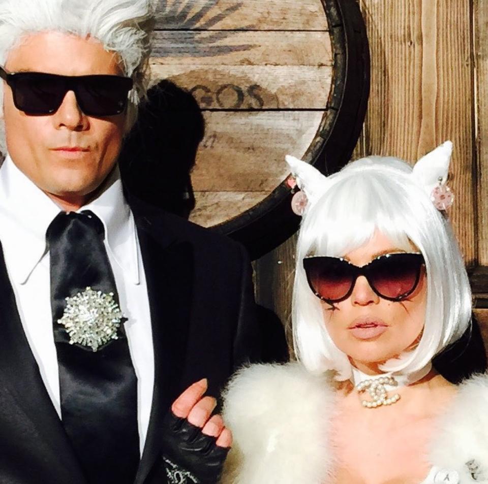 <p>As Choupette and Karl Lagerfeld.</p>