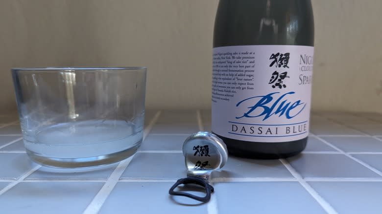 nigori sake in glass