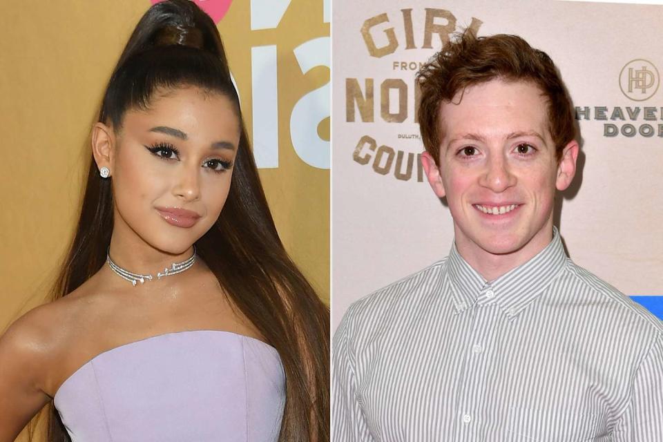 <p>Angela Weiss/AFP/Getty, Stephen Lovekin/Variety/Penske/Getty</p> Ariana Grande and Ethan Slater had "obvious" on-set chemistry, according to a source.