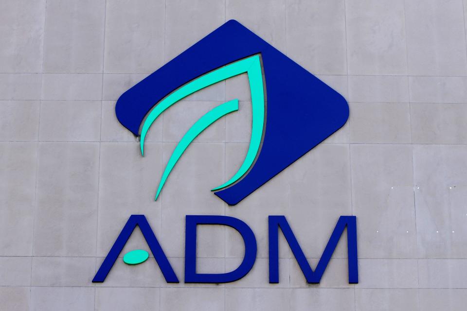 The Archer Daniels Midland Co. logo is seen on an office building.