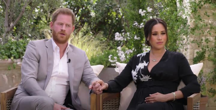 Prince Harry and Meghan Markle on Oprah