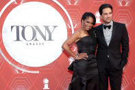 <p>McDonald — who is hosting the awards <em>and </em>up for a Tony for best actress in a play for her performance in <em>Frankie and Johnny in the Clair de Lune — </em>arrives with husband Will Swenson. </p>