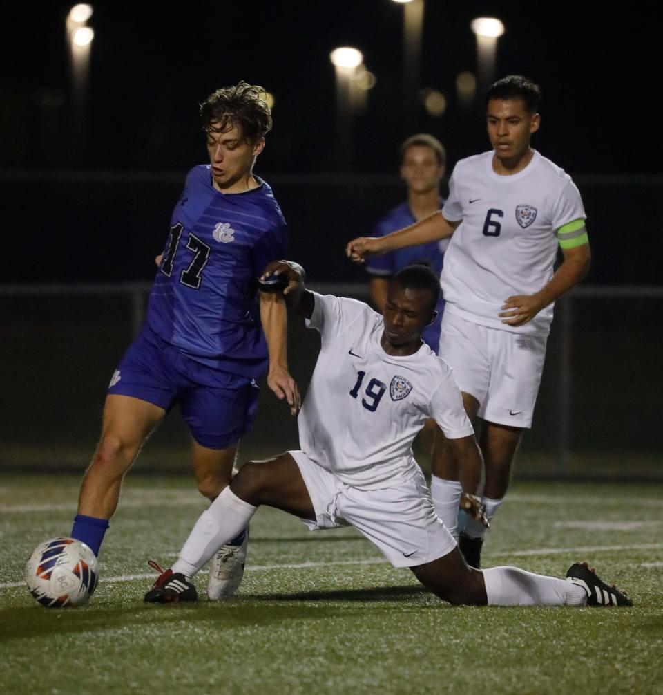 The Naples High School boys soccer team defeated Barron Collier with a final score of 3-2 Saturday, Feb. 11, 2023, in the Class 5-A regional semi-final game. 