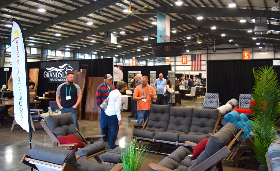 Hardwood furniture on display at Exposition Center at Harvest Ridge.