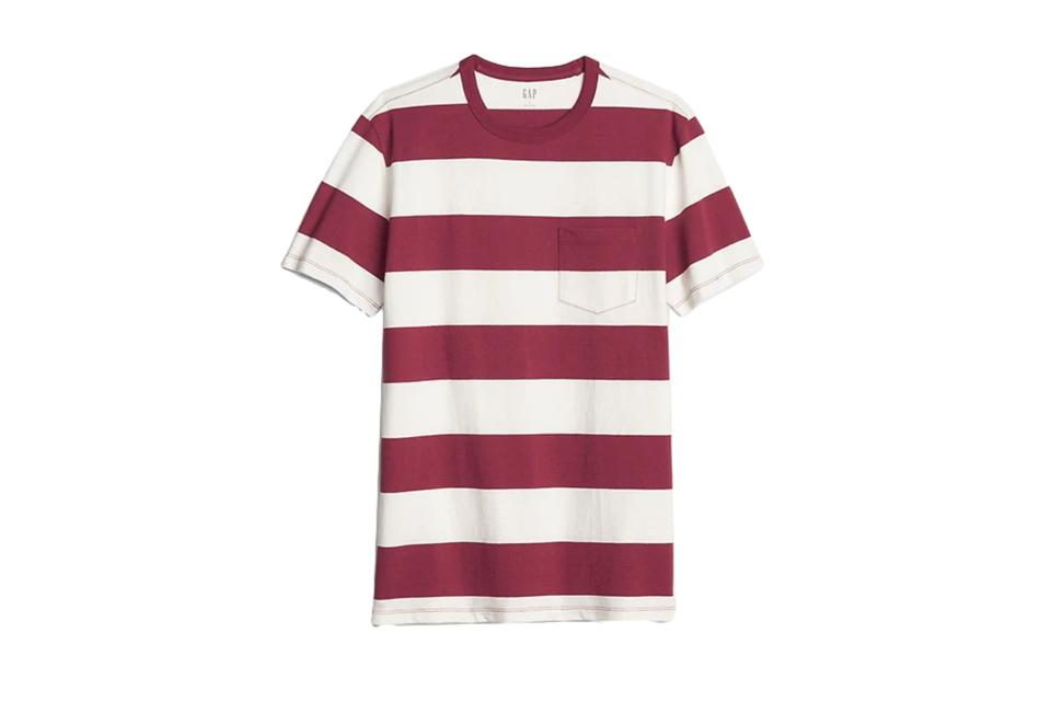 Gap heavyweight stripe pocket T-shirt (was $35, 51% off with code "WARMUP")