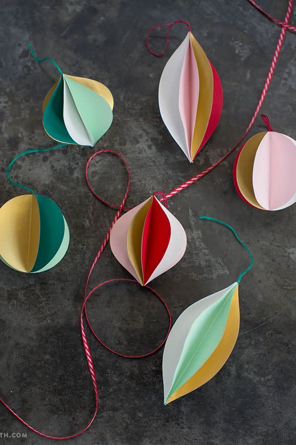 1) Retro Paper Ornaments