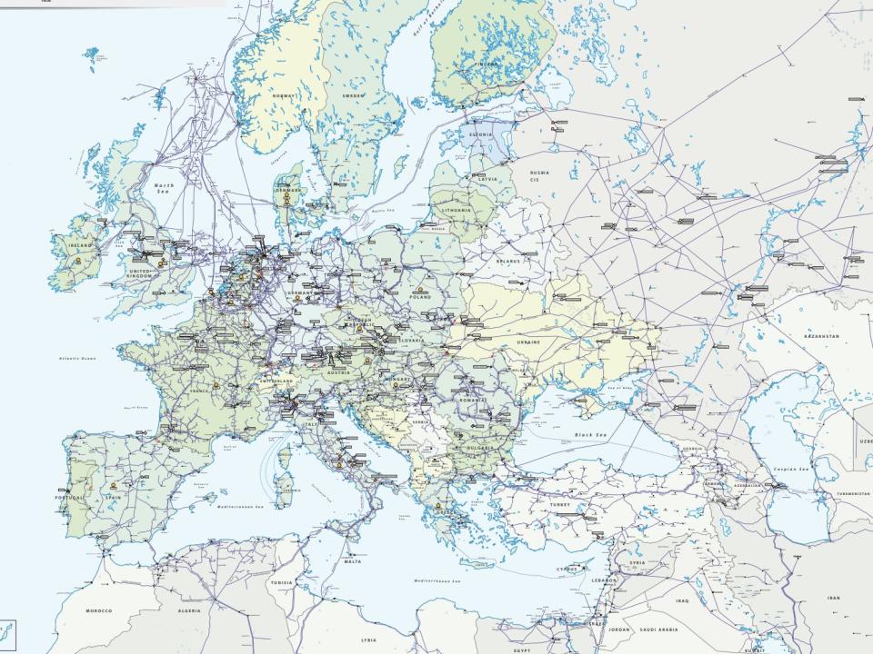 System development map of Europe's gas infrastructure