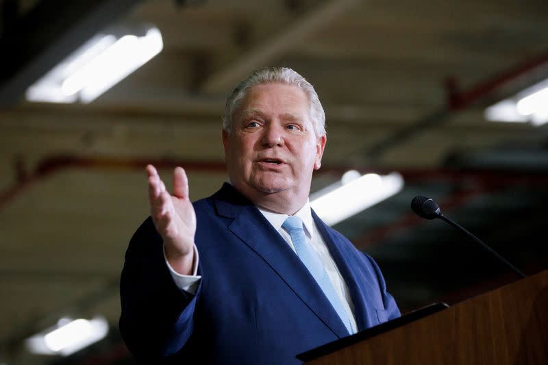 FILE PHOTO: Ontario Premier Doug Ford visits the production facilities of Honda Canada Manufacturing