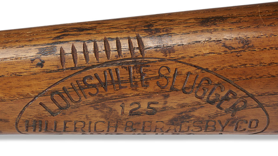 Ruth engraved eight notches to signify home runs. - Credit: Christie's