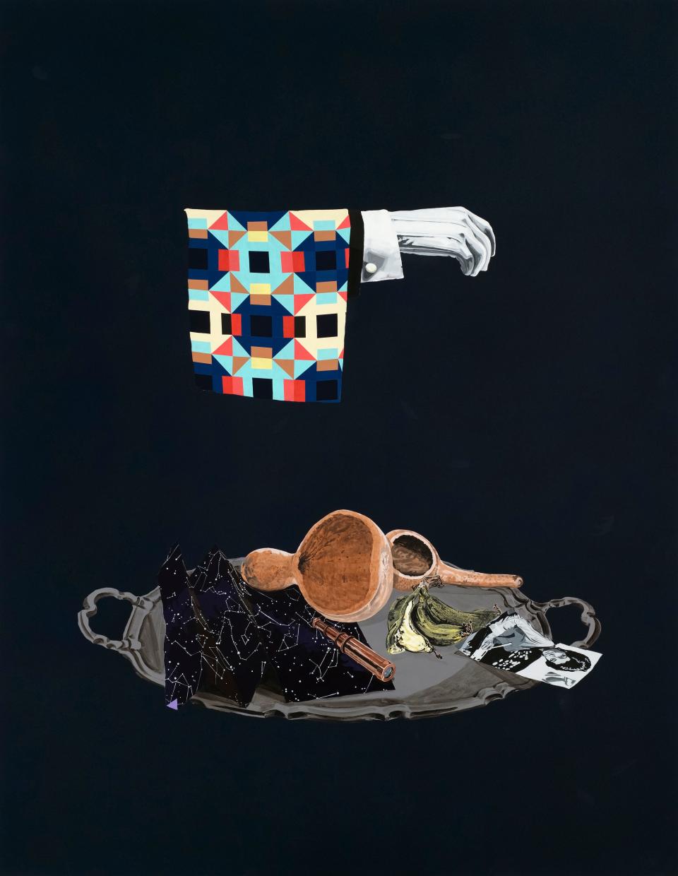 William Villalongo's 2021 “Still Life with Quilt and Drinking Gourds” is featured in The Ringling’s “Embodied” exhibition of works from its own collection that reflect on the human form.